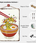 Funny Vintage Delicious Ramen Bowl Metal Sign Tin Wall Art 8x12 Inches For Kitchen Office Garage Home Decor Durable Aluminum