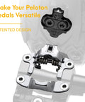 SPD Pedal Adapters For Peloton Turn Look Delta Pedals Into SPD Toe Clip Cages With Cleats Included, silver component shown