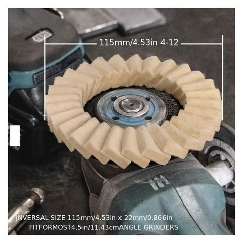 Heavy Duty Felt Polishing Wheel For Angle Grinder Sanding Buffing Disc Fits 45 Inch Tool, 115mm felt wheel on grinder.