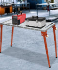 Heavy Duty Portable Welding Table Built Tough With A Rock Solid 1000 Lb Load, Foldable Workshop Bench with tools.