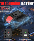 21V battery indicator for Cordless Drill Set With Battery And Charger, LED charging status, powerful 1500mAh capacity