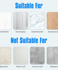 Surface suitability guide for Handheld Shower Head Holder With Two Hanger Hooks And Strong Adhesive No Drill Install Adjustable Wand Bracket