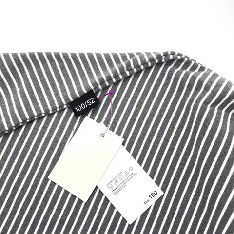 1000 Pack Premium Purple 5 Inch Plastic Snap Lock Pins Rock Solid Security Loop Tags on a striped clothing label.