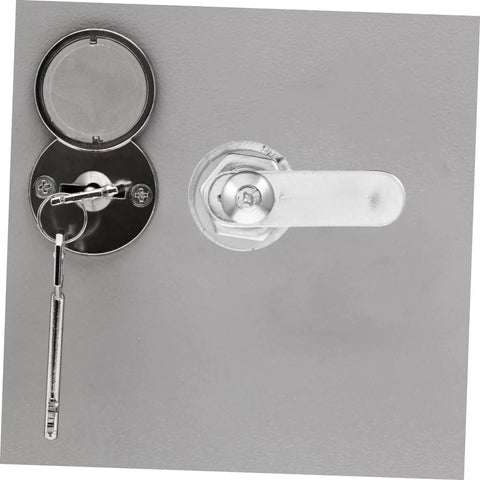 Heavy Duty Cam Lock Set For Cabinets And Tool Boxes With Keyed Cylinder showing front view installed in metal panel