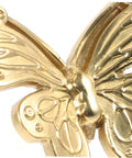Close-up of gold vintage butterfly cabinet knob drawer pull for cabinets and furniture retro metal hardware for wardrobe