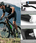 Cyclist on mountain bike and 22mm Bicycle Brake Levers Set Pair For Mountain Road BMX Kids And Fixed Gear Bikes