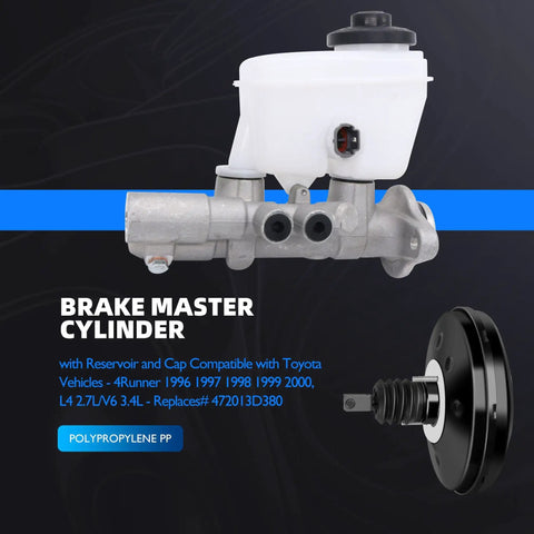 Brake Master Cylinder With Reservoir And Cap For Toyota 4Runner 1996 1997 1998 1999 2000 Replacement Part M390367 OE Style Drop