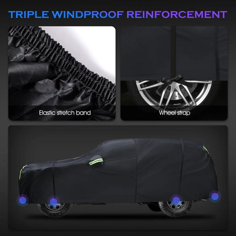Toyota 4Runner Custom Fit 6 Layer Waterproof SUV Cover All Weather Outdoor Exterior Shield Black with elastic strap