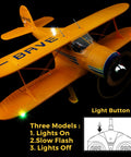 A300 4 Channel RC Plane With LED Lights Beechcraft D17 Style Brushless Motor in flight with LED lights