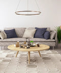 Modern Led Ring Chandelier With Dimmable Halo Pendant Light 31.5 Inch Circular Fixture In Metal And Acrylic in living room