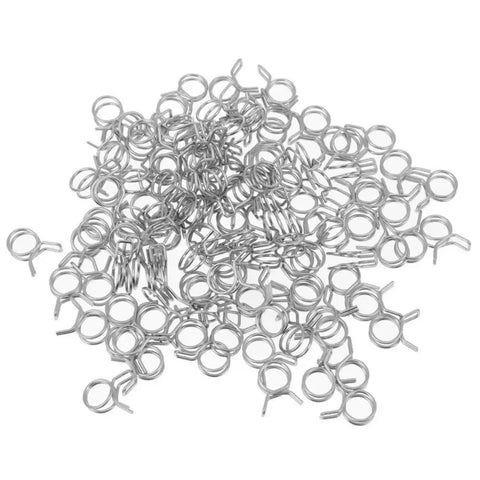10 Pcs Adjustable 5mm To 30mm Spring Clamps For Fuel Lines Water Pipes Hose Tubing Steel Pipe Clamps Kit With Elastic Sealing Buckles That Are Totally Solid And Super Durable For Any DIY Project Or Auto Repair Job You Got Going On. silver steel spring clamps