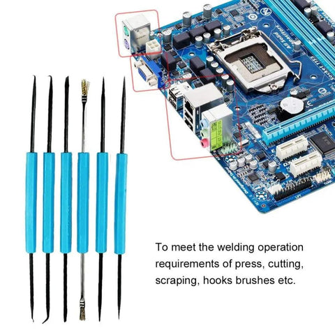 7 Piece Solder Aid Tool Kit For DIY PCB Desoldering And Circuit Board Repair Includes Solder Sucker Desoldering Pen Tin Lead Tips