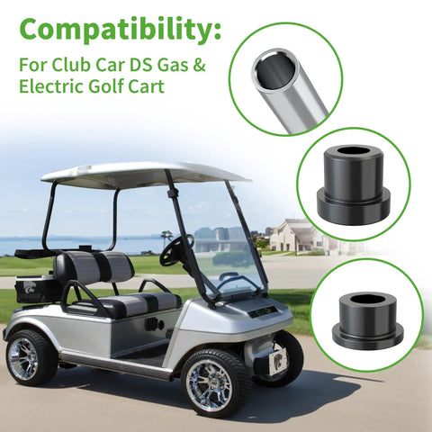 Club Car DS Golf Cart with Front Leaf Spring and Upper A Arm Bushing Kit for 1992 onward, featuring urethane bushings.