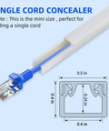 Cord Hider Wall Cable Cover 142 Inch Kit With 9 Channels ROHS And REACH Certified Raceway Concealer showing single cord use