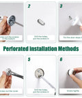 8 Pack Stainless Steel Magnetic Door Stoppers With Screws Magnetic Catch Holder For Wall Or Floor Mount White Door Stops installation steps