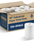 Touchless Commercial Paper Towels 10 x 800 White Roll Towels High Capacity Premium Quality Six Roll Bulk Pack
