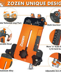 2 In 1 Woodworking Jig With Feather Boards for Table Saw Guide shown with various features and aluminum body