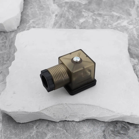 Two Pack 3 Pin 2W DC 12V To 14V Solenoid Valve Coil With LED Indicator Connector DIN 43650A PG11, brown, durable