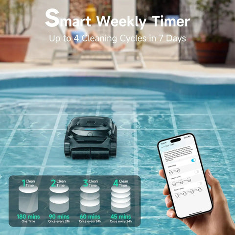 C2 Cordless Robotic Pool Cleaner For Inground Pools With Dual Filtration 180 Minute Run Time Wall And Waterline Cleaning