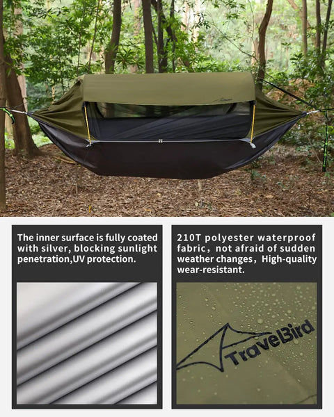 4 In 1 Camping Hammock Tent With Mosquito Net And Removable Sunshade For Outdoors Hiking Travel Lightweight Hanging Hammock