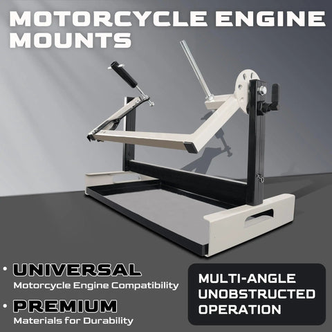 Beefy Motorcycle Engine Stand For Vertical Single Cylinder 2 Stroke And 4 Stroke Engines Eight Angle Adjustable Mount Compatible With Honda Yamaha Kawasaki Suzuki ATV Dirt Bike