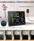 All In One Weather Station With Wireless Indoor Outdoor Thermometer And Three Remote Sensors 7.5 Inch VA Display on tabletop