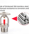 Top Shelf 304 Stainless Steel Fire Sprinkler Head Upright 68C 155F DN15 showing red glass bulb for thermal activation.