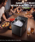 Sweet Crunchy Nugget Ice Maker For Countertop whips up thirty five pounds soft chewable pellet ice daily, with drinks and snacks.