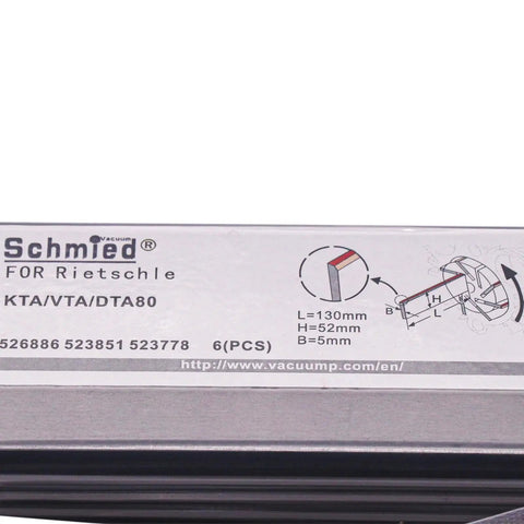 Packaging for Six Pack Carbon Vane Replacement for Vacuum Pump DTA80 VTA80 KTA80 Series 130x52x5mm 523778 526886 523851 Compatible