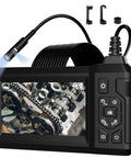 Dual Lens 1080P HD Industrial Endoscope Borescope With Light IP67 Waterproof Snake Camera 4 Point 3 Inch LCD showing engine inspection