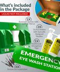 Portable Eye Wash Station With Wall Mount Kit, OSHA Approved First Aid Eyewash, Mirror, And Two 16 Ounce Empty Bottles, No Eye Wash Solution Included