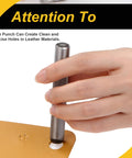 Using Half Inch Metal Stamping Kit 36 Piece Steel Letter Stamp Set With Two Punch Tools for precise holes in leather
