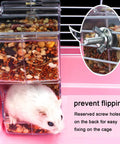 Top Rated Two Piece Automatic Hamster Feeder With Sturdy Wall Mount Brackets And Wide Mouth Design Fits Standard Avian Cages Effortlessly; clear feeder bowl with seeds and hamster.