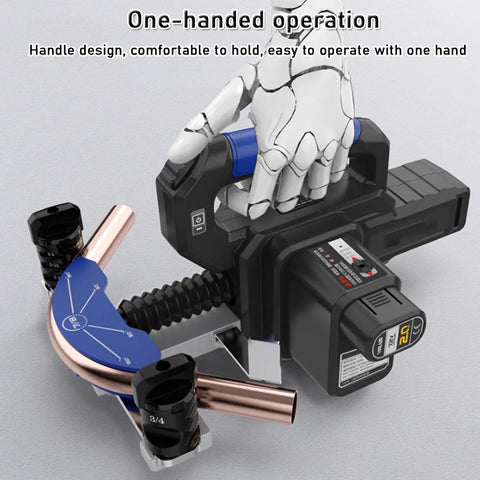 UILMLIO Copper Tubing Bender Electric Pipe Bending Machine For 90 Degree Soft Copper Tube Forming Tool with one-handed operation design.