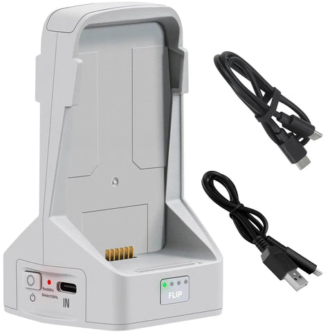 Two Way Charging Hub For Flip Drone That Lets You Power Two Batteries At Once, Vertical Butler Station with USB cables
