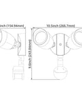 Motion Sensor LED Flood Light With Dual Adjustable Heads For Outdoor Security dimensions drawing