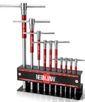 T Handle Hex Allen Key Set 10 Piece With Spinning Sleeve And 3 Way Sliding Handle For Quick Tightening 2mm To 10mm Dope Grip