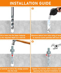 Installation guide for Three Eighths Inch Diameter Wedge Anchors Set, Three And Three Quarters Inch Length, Eight Pack in cement.