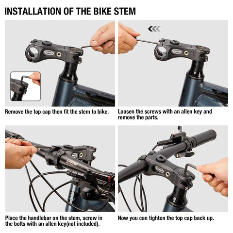 Installation of Suspension Bike Stem Riser For Handlebar 31.8 Clamp Adjustable 100mm Or 135mm Length With 110mm Rise Extender