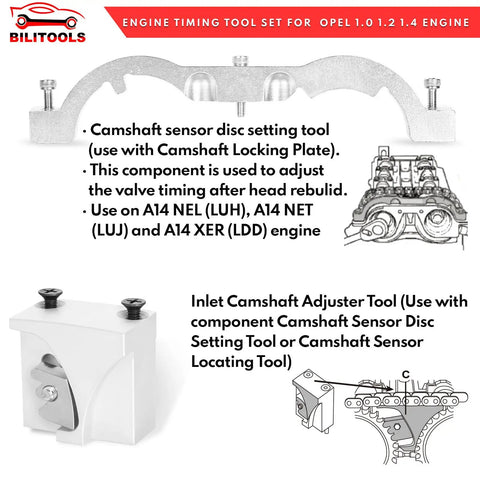 Turbo Engine Timing Tool Kit for GM Cars With Camshaft Alignment and Locking Tools for Valve Timing Adjustment