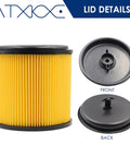 Replacement Vacuum Filter For VacMaster 5 To 16 Gallon Standard Cartridge Filter And Retainer, Also Fits Shop Vac lid details