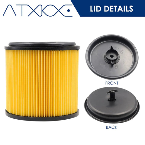 Replacement Vacuum Filter For VacMaster 5 To 16 Gallon Standard Cartridge Filter And Retainer, Also Fits Shop Vac lid details