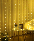 160 LED Star Curtain Lights For Bedroom And Nursery, 118 X 78.7 Inch Warm White Fairy String Lights, cozy ambiance