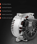 Side view of Heavy-Duty Alternator For Ford Crown Victoria 1999-2000 Mercury Grand Marquis 1999-2002 Lincoln Town Car 1999-2000 V8 4.6L 130A 12V CW 6-Groove Pulley Replacement XW7U10300AA Ready To Install With High Output And Reliable Charging For Daily Driving showing durable construction with protective features.