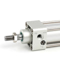 Close-up view of Pneumatic Standard Air Cylinder 32 mm Bore 200 mm Stroke Double Acting NPT 1/8 Port Aluminum Alloy Body for automation