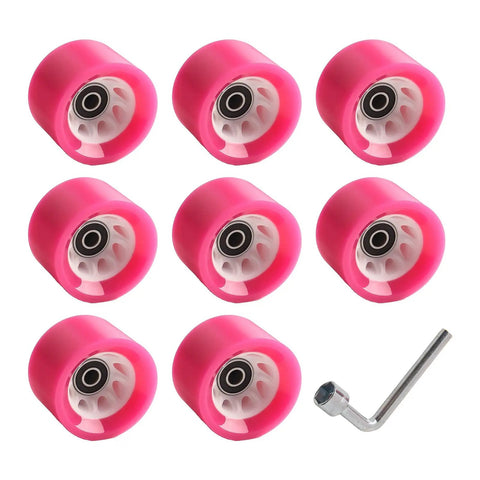 8 Pack PU Roller Skate Wheels 58x39mm For Double Row Quad Skates Replacement Wheels 82A 90A 92A 95A Non Slip Elastic Surface