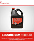 Ingersoll Rand All Season SELECT synthetic lubricant, 5L bottle; black plastic container with red label and red cap.