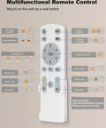 Multifunctional remote control for No Fuss 52 Inch Low Profile Ceiling Fan With Lights featuring smart features and settings.
