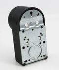 Rear view of Dryer Electrical Receptacle 125 250V 30A NEMA 14 50R, 3 Pole 3 Wire, Black with heavy duty steel mounting strap