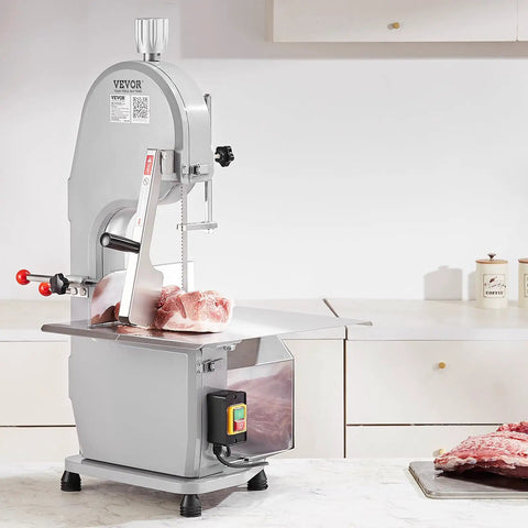Beast 1500W Stainless Steel Meat Bandsaw For Home Butchering Countertop Bone Saw With 6 Blades 19 By 15 Inch Work Surface